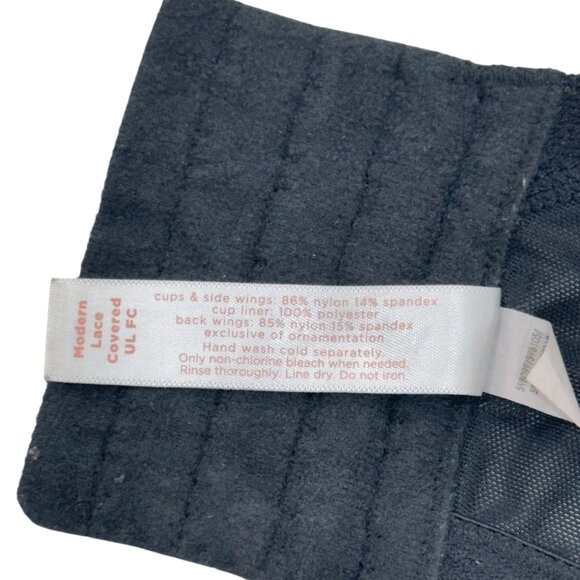 Cacique Women Black Lace Full Coverage Underwire Minimizer Bra 40I Comfy Straps - Picture 7 of 12